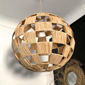 Handgemaakte raffia hanglamp: Marokkaanse hanglampenkap