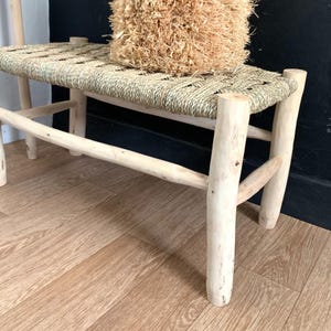 Entryway Bench ,wooden bench with woven rope