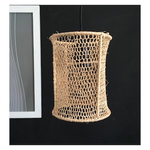 hanging raffia pendant light , hanging lamp shade in raffia