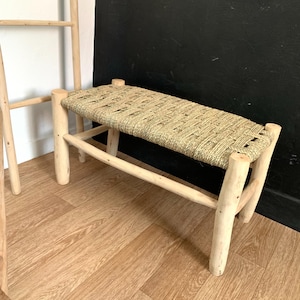 Entryway Bench ,wooden bench with woven rope