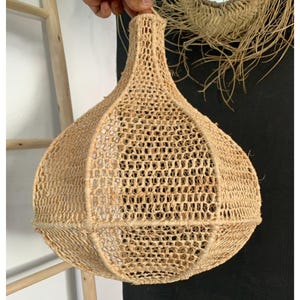 Raffia Pendant Light High Quality Handmade ball raffia pendant light , hanging lamp shade in raffia handmade raffia lamp shade