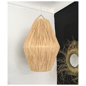 Handgemaakte raffia hanglamp: Marokkaanse hanglampenkap
