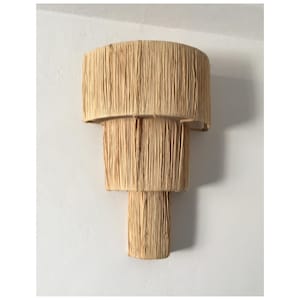Raffia Wandleuchter Dekor