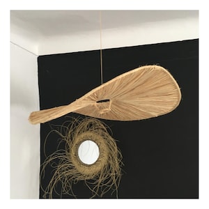 Raffia pendant lamp, Large pendant light , Rattan pendant light , Hanging light, Boho pendant light