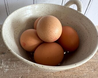 Berry Bowl, Stoneware Colander, Harvesting Bowl