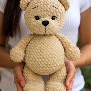Amigurumi Teddy Bear Crochet Pattern, Bear Crochet Pattern, Crochet Plush Toys, Crochet Bear, Animals Pattern for DIY, English Tutorials