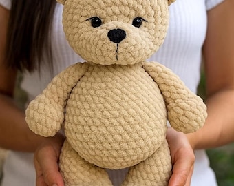 Amigurumi Teddy Bear Crochet Pattern, Bear Crochet Pattern, Crochet Plush Toys, Crochet Bear, Animals Pattern for DIY, English Tutorials