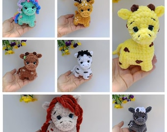 Pattern Bundle 11 Baby Animals, Playful Tails and Little Hoofies Crochet Patterns, low amigurumi crochet patterns, quick and easy patterns