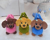 Dachshund in a bag Dog Crochet Patterns, Stuffed Animal Crochet Pattern, Amigurumi Crochet Pattern, Dog Amigurumi Crochet Pattern