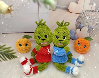 Patrón de crochet Villano verde navideño Amigurumi Villano verde Elfo verde navideño Patrón de villano verde navideño en ENG