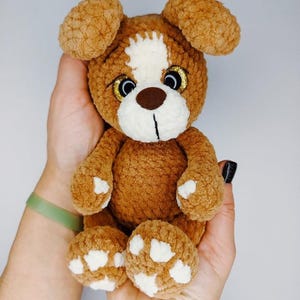 Puppy Crochet Pattern PDF | Amigurumi Dog Plush Toy Tutorial | Stuffed Animal Crochet Instructions with Step-by-Step Photo