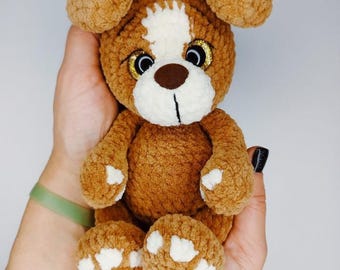 Puppy Crochet Pattern PDF | Amigurumi Dog Plush Toy Tutorial | Stuffed Animal Crochet Instructions with Step-by-Step Photo