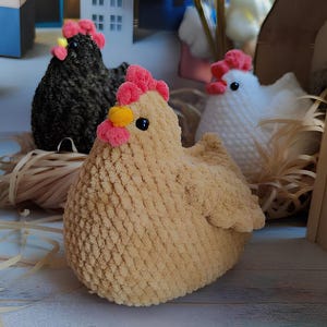 Plush Amigurumi Chicken Crochet Toy Pattern PDF, Stuffed Plush Easy Cute Chicken Amigurumi crochet Animal Toy pattern