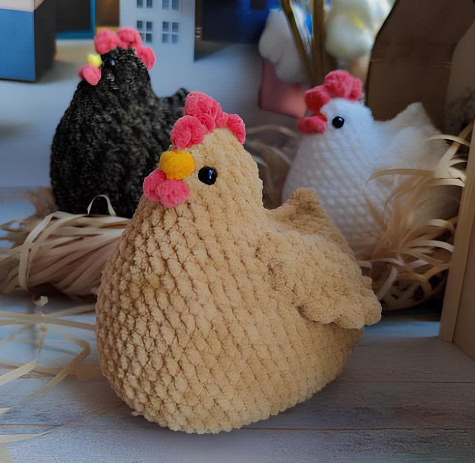 Patrón de peluche de pollo amigurumi a crochet (PDF), patrón de peluche de pollo amigurumi a crochet fácil y lindo.