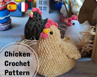 Plush Amigurumi Chicken Crochet Toy Pattern PDF, Stuffed Plush Easy Cute Chicken Amigurumi crochet Animal Toy pattern