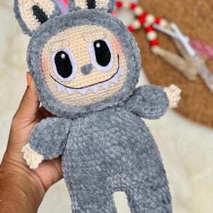 Smiling Bunny CROCHET PATTERN, Labubu Inspired Amigurumi Plushies, Creepy Cute Monster Rabbit Toy, Ugly sweetie Lafufu
