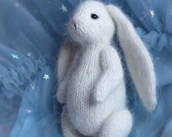 Bunny knitting pattern, knitted animal toy, amigurumi bunny, Seamless Plush Rabbit Toy – PDF Tutorial for Handmade Stuffed Bunny