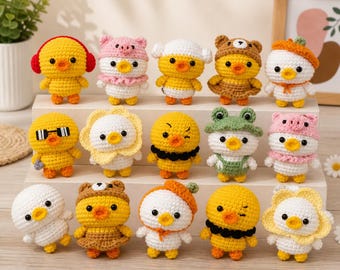 Bundle 10in1 Duck Crochet Pattern, Amigurumi Duck Pattern, Crochet Stuffed Animal Pattern for Beginners, Crochet Plushie Pattern