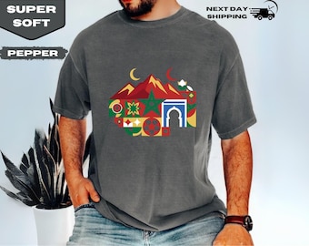 Morocco Soccer Graphic Tee, World Cup 2026, Moroccan Heritage Football Shirt, Atlas Lions Fan Apparel, North African Cultural Pride Gift