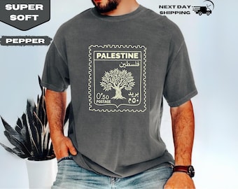 Palestine Olive Tree Graphic Tee, Palestinian Solidarity Shirt, Heritage Stamp Design Gift