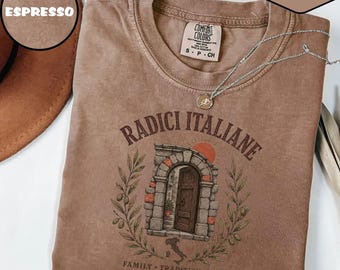 Radici Italiane T-Shirt, Italian Heritage Gift, Family Tradition Graphic Tee, Italy Roots Souvenir, Mediterranean Style Italian Home Decor