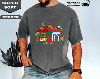 Morocco Soccer Graphic Tee, World Cup 2026, Moroccan Heritage Football Shirt, Atlas Lions Fan Apparel, North African Cultural Pride Gift