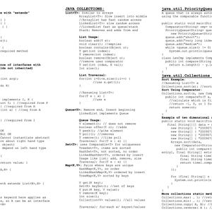 The Ultimate Java PDF Cheat Sheet - Etsy