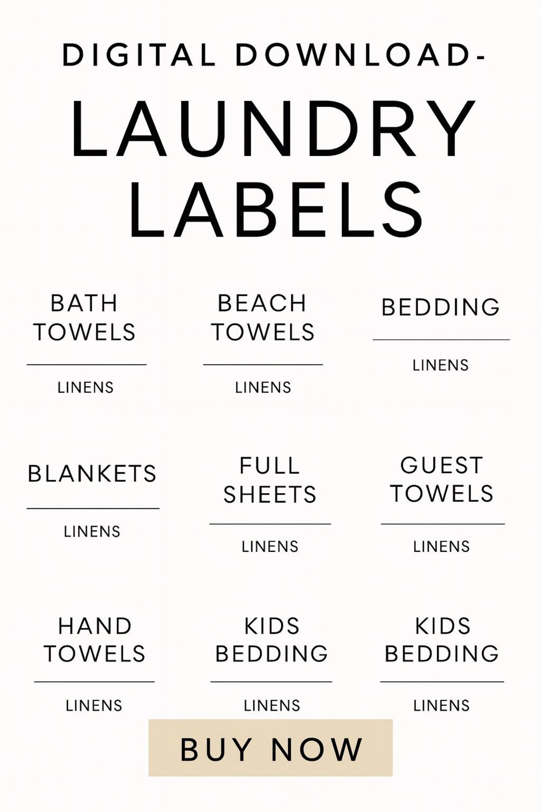 House Items Label Printable Household Inventory Labels – Minimalist Laundry Essentials ...