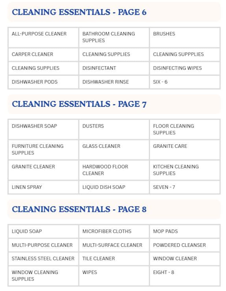 Printable Household Inventory Labels – Minimalist Cleaning Essentials ...