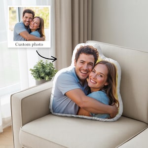 Custom Picture Couple Pillow, Valentine&#39;s Day gift, Personalized Photo DIY Pillow, Anniversary Gift, 3D Ugly Pillow, Picture Shaped Pillows