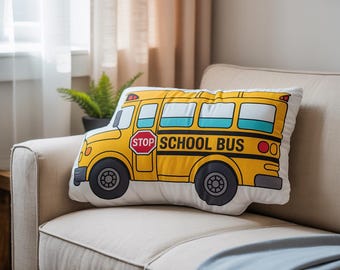 Almohada de autobús escolar, almohada de autobús escolar, regalos para cumpleañeros, almohada fea y divertida, almohada con forma de coche, decoraciones de autobús escolar rellenas, regalo de regreso a clases