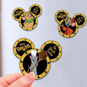 Custom Disney Mouse Porthole Magnets, Remy Magnet, Disney Cruise Line Magnets, Family Cruise Ship Stateroom Door, Jaq and Gus Gus Magnets