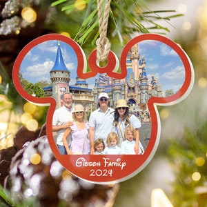 Custom Family Name Christmas Ornament, Mickey Mouse Ornaments, Disneyland Family Trip Ornament, Disney Vacation Ornament, Disney Gift