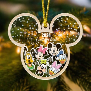 Personalized Disney Characters Family Shaker Ornament, Mickey Shaker Ornament, Custom Family Name Ornament 2024, Disneyland Ornaments