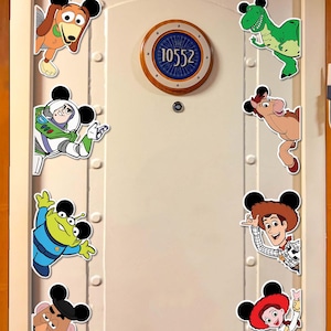 Toy Story Mauseohren Magnete, Miniatur Türmagnet, Woody Buzz Slinky, Disney Cruise Line Magnete, Familientür für Kreuzfahrtschiffe