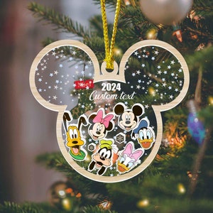 Custom Mickey and Friends Family Shaker Ornament, Mouse Ornament, Family Christmas Decor, Family Name Ornament 2024, Disneyland Ornaments