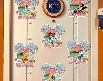Personalized Mickey and Friends Summer Beach Trip Magnet, Mickey & Friends Cruise Magnet, Mickey Summer Vibes, Dcl Magnet, Dvc Magnet