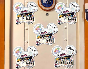 Custom Disney Birthday Cruise Magnet, Disney Cruise Door Magnets, Mickey & Friends Birthday Magnet, Disney Cruise Ship Birthday Magnet