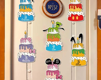 Personalized Mickey and Friends Birthday Cruise Magnet, Custom Disney Birthday Cake Magnet, Happy Birthday Magnet, Mickey Birthday Magnet