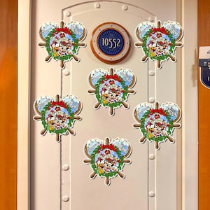 Personalized Disney Christmas Cruise Magnet, Disney Christmas Decor Magnet, Mickey and friends Christmas Magnet, Merrytime Cruise Magnets