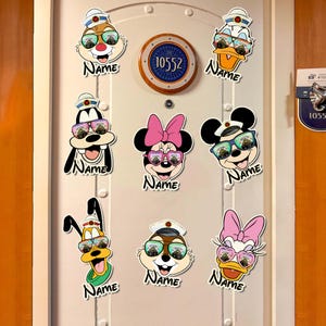 Custom Disney Character Cruise Sunglasses Magnet, Disney 2025 Cruise Magnet, Cruise Door Decor, Mickey Cruise Magnet, Family Cruise Sign