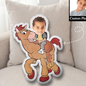 Cuscino personalizzato Toy Story Bullseye, cuscino personalizzato con foto per bambini, cuscino Disney Bullseye, cuscino brutto 3D, cuscino sagomato, decorazione imbottita