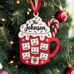 Personalized Hot Coffee Christmas Ornament 2025, Custom Family Ornament, Custom Christmas Gift,Personalized Xmas Gift,Christmas Decor