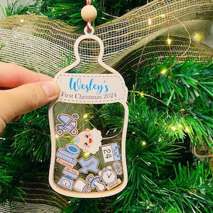 Baby‘s First Christmas Ornament, 4D Shake Babies Ornament,  Baby&#39;s 1st Christmas Ornament, Baby Ornament , Baby Shaker Ornament
