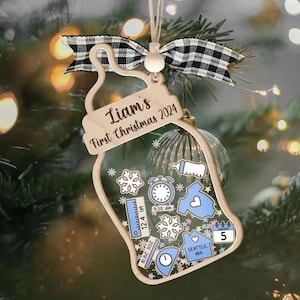 Baby 1st Christmas Custom Ornament, 4d Shake Babies, New Baby Ornament, Baby First Xmas Ornament, Baby 1st Christmas Ornament Personalized