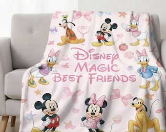 Personalisierte Disney-Decke, Micky und Freunde-Decke, Magic Kingdom-Decke, Disney-Geburtstagskind, Disneyland-Decke