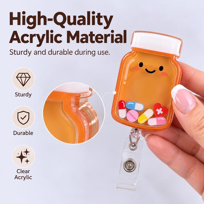 Baby Bottle Shaker Badge Reel, NICU Nurse Badge Clip, Pediatric Badge Holder, Kawaii Badge, ShakerBadge Reel, Cute Newborn Nurse Badge image 13
