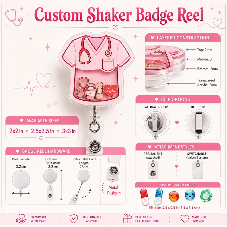 Small Sign Fasteners R Clips Christmas Cocoa Badge Reel, Holiday Hot Chocolate Shaker Badge Reel ...