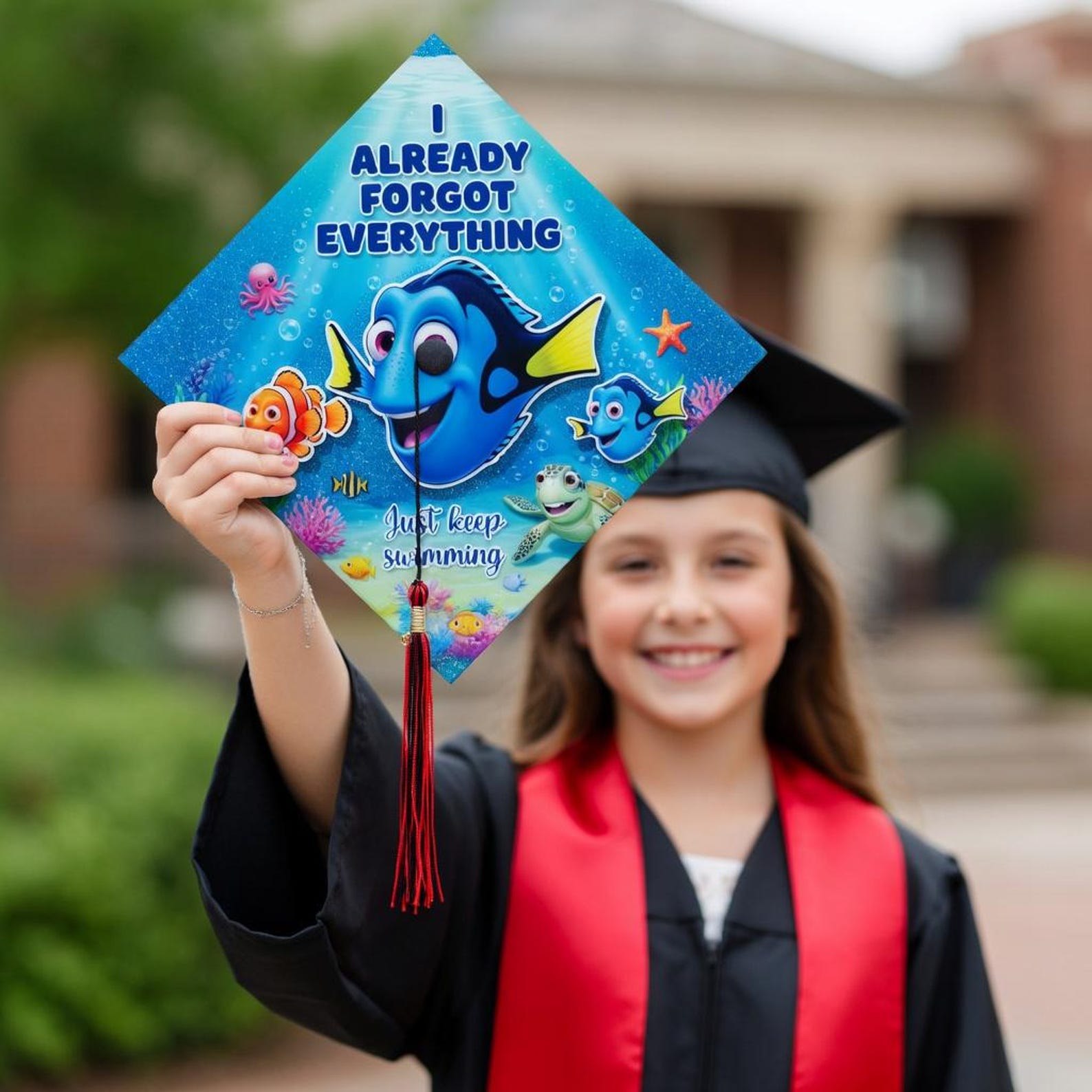 Finding Nemo Dory Grad Cap, Custom Graduation Cap Topper, Personalized ...