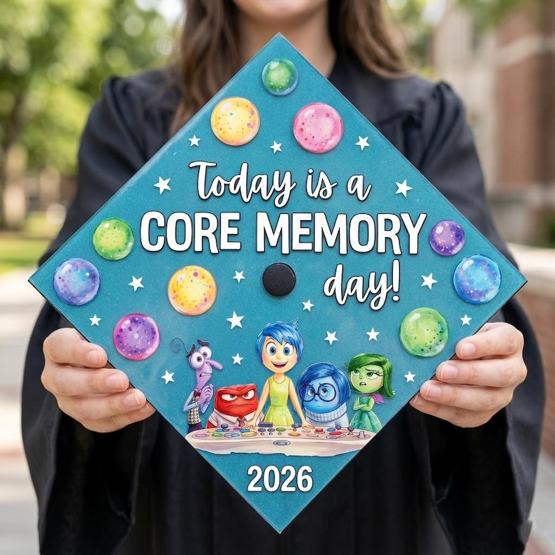 Inside Graduation Cap Inside Out Grad Cap Topper, Core Memory Graduation Topper, Custom Class ...